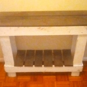 Rustic entrance way or decorative farmhouse table.